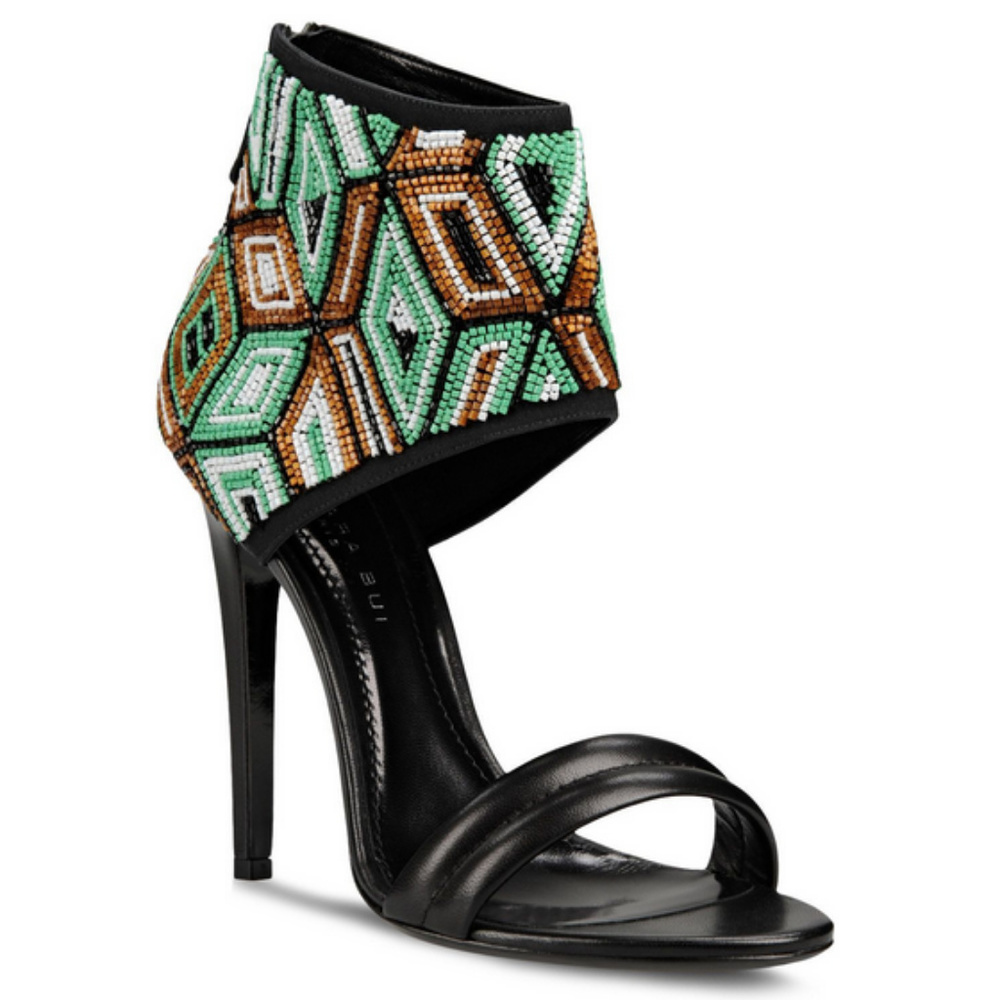 Barbara Bui, Crazy Bead Embroidered Sandals 37/7